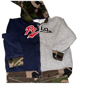 Polo by Ralph Lauren camouflage grey and navy blue tracksuit